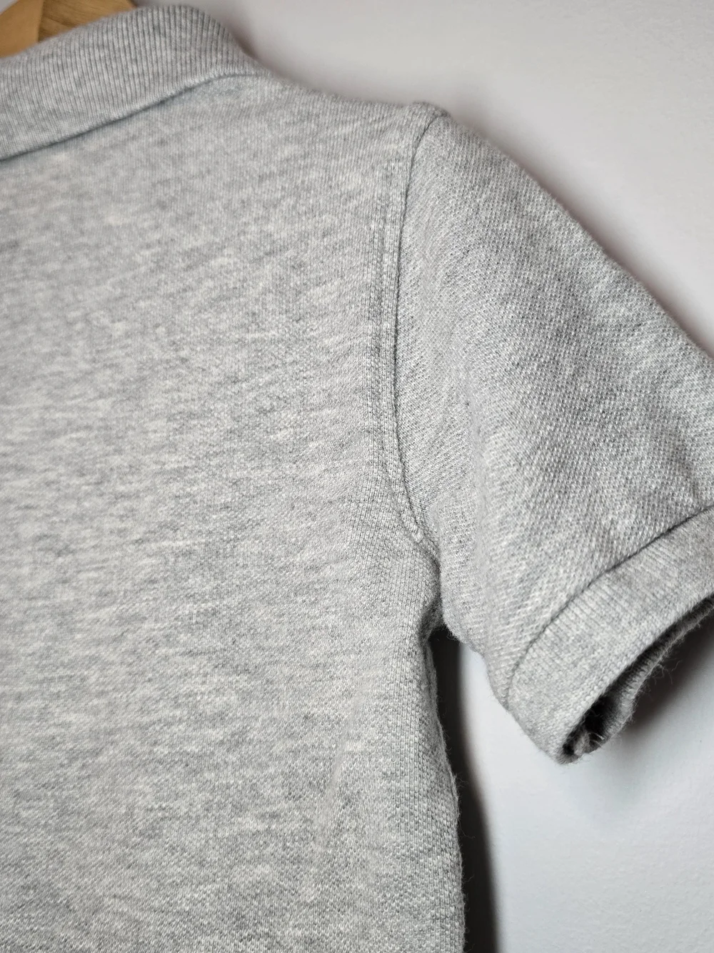 GAP Boys' Light Gray Cotton Polo Shirt with Bear Patch